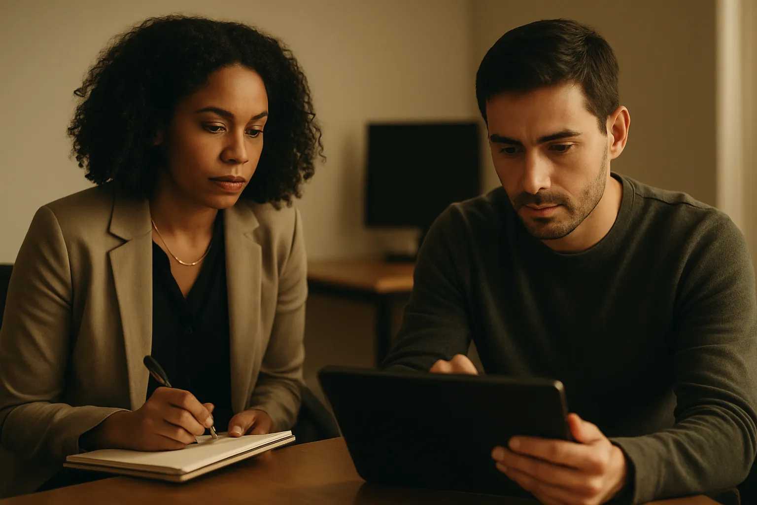 A UX researcher observing a participant during a usability study.